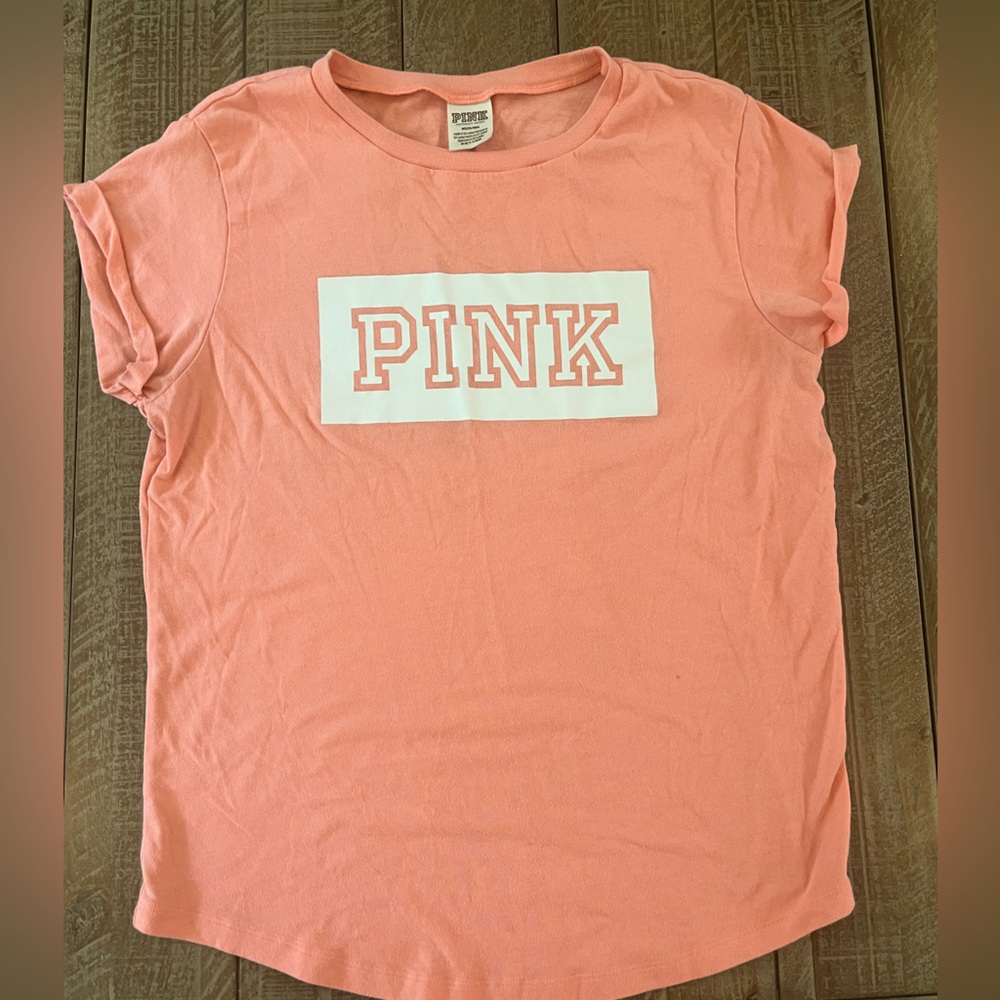 PINK Victoria's Secret Coral Relaxed Short Sleeve T-Shirt
